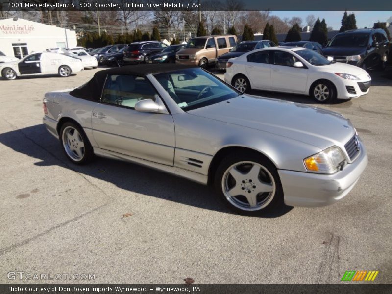 Brilliant Silver Metallic / Ash 2001 Mercedes-Benz SL 500 Roadster