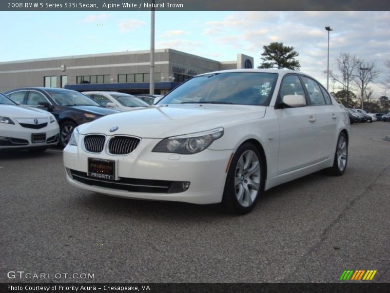 Alpine White / Natural Brown 2008 BMW 5 Series 535i Sedan