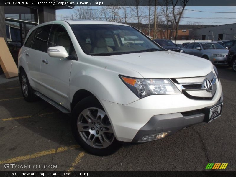 Aspen White Pearl / Taupe 2008 Acura MDX Technology