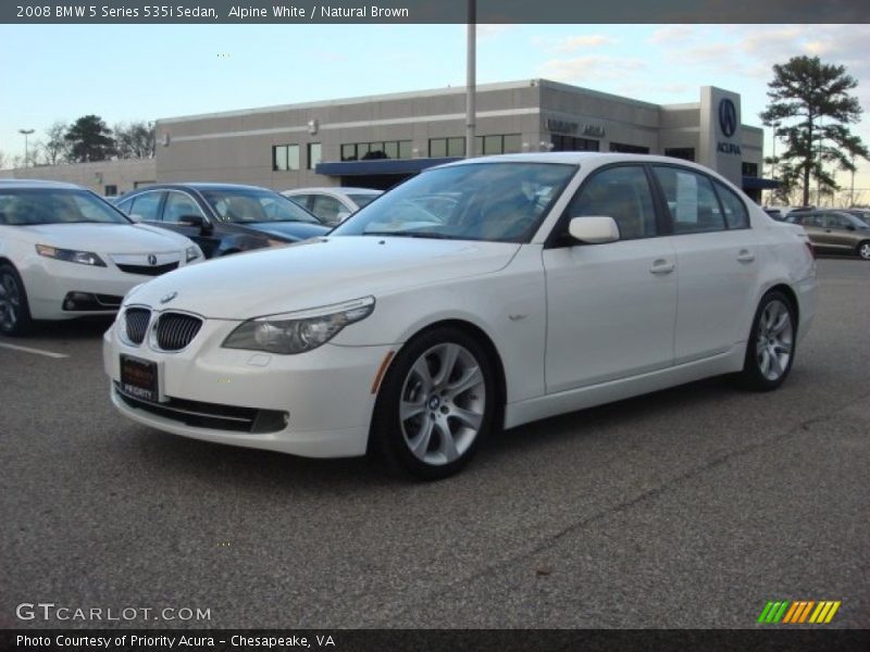 Alpine White / Natural Brown 2008 BMW 5 Series 535i Sedan