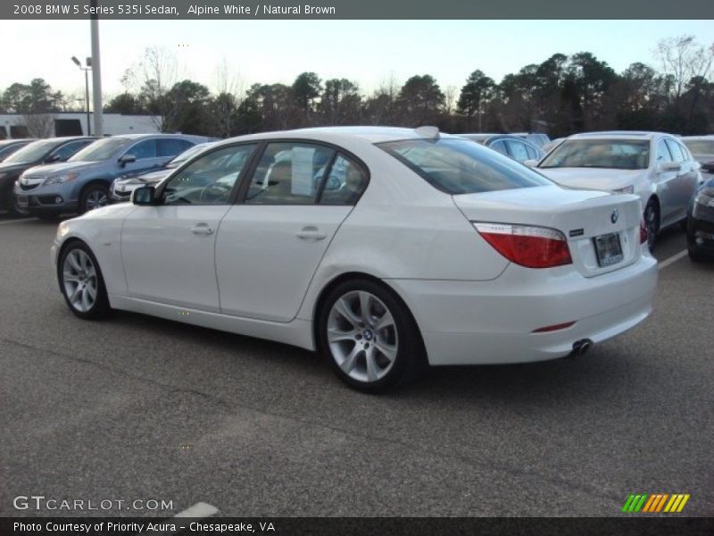 Alpine White / Natural Brown 2008 BMW 5 Series 535i Sedan