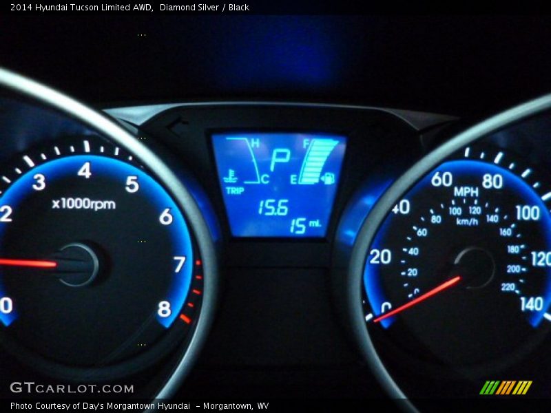 Diamond Silver / Black 2014 Hyundai Tucson Limited AWD