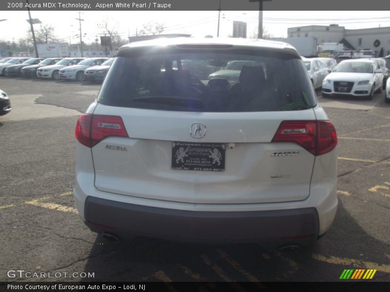 Aspen White Pearl / Taupe 2008 Acura MDX Technology