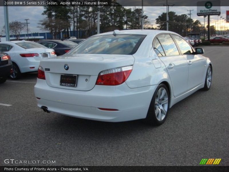 Alpine White / Natural Brown 2008 BMW 5 Series 535i Sedan