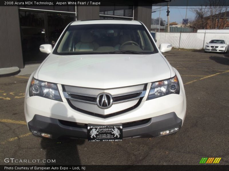 Aspen White Pearl / Taupe 2008 Acura MDX Technology