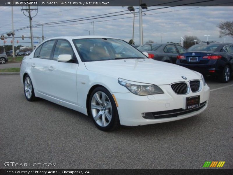Alpine White / Natural Brown 2008 BMW 5 Series 535i Sedan
