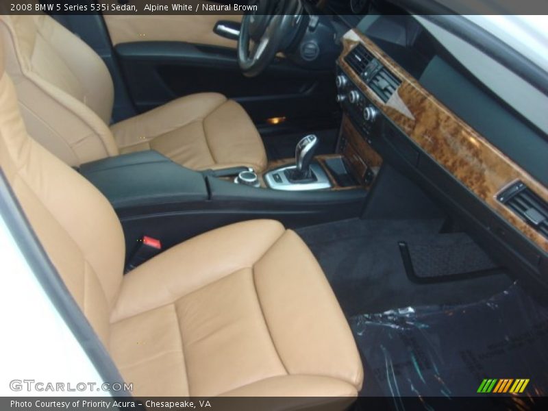 Alpine White / Natural Brown 2008 BMW 5 Series 535i Sedan