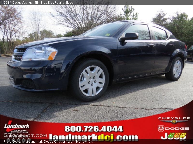 True Blue Pearl / Black 2014 Dodge Avenger SE