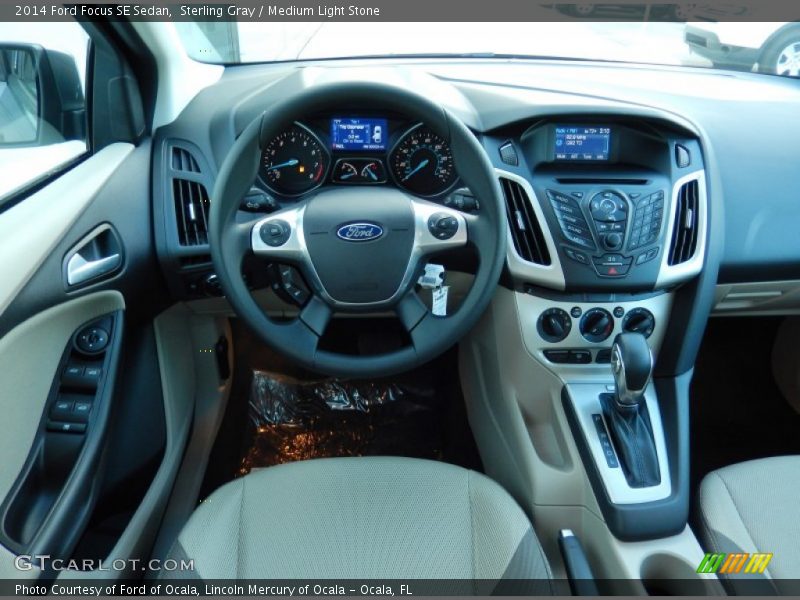 Sterling Gray / Medium Light Stone 2014 Ford Focus SE Sedan