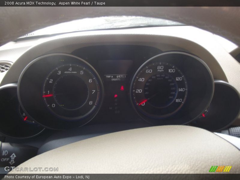 Aspen White Pearl / Taupe 2008 Acura MDX Technology