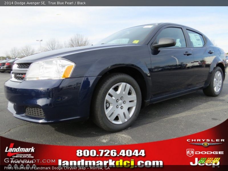 True Blue Pearl / Black 2014 Dodge Avenger SE