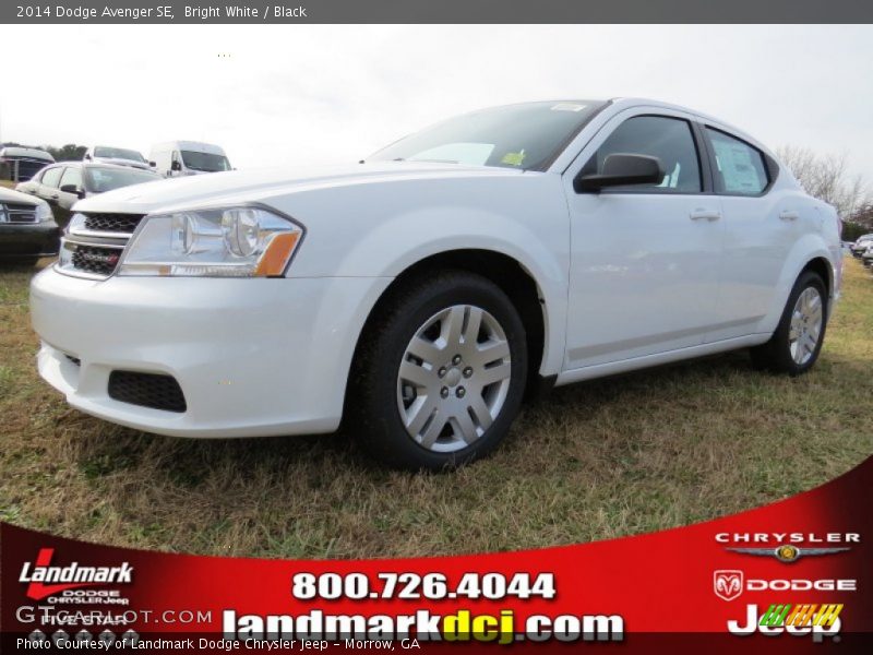 Bright White / Black 2014 Dodge Avenger SE