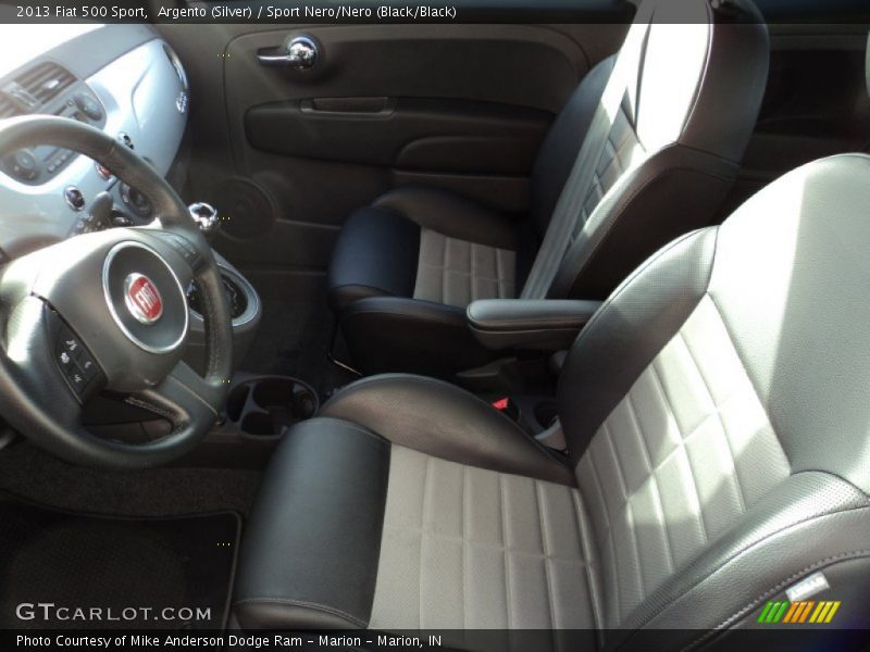 Argento (Silver) / Sport Nero/Nero (Black/Black) 2013 Fiat 500 Sport