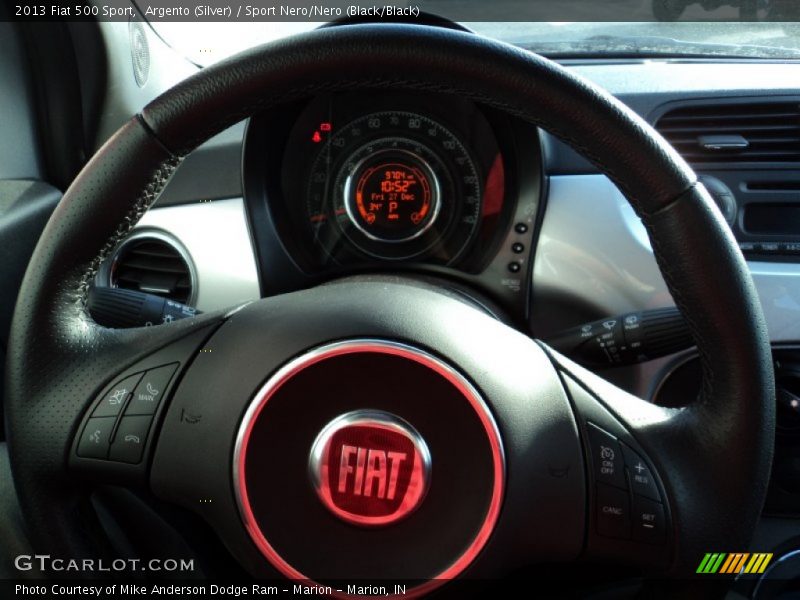 Argento (Silver) / Sport Nero/Nero (Black/Black) 2013 Fiat 500 Sport