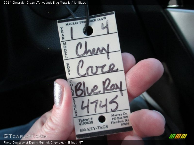 Atlantis Blue Metallic / Jet Black 2014 Chevrolet Cruze LT
