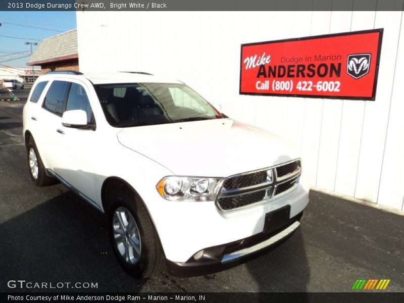 Bright White / Black 2013 Dodge Durango Crew AWD