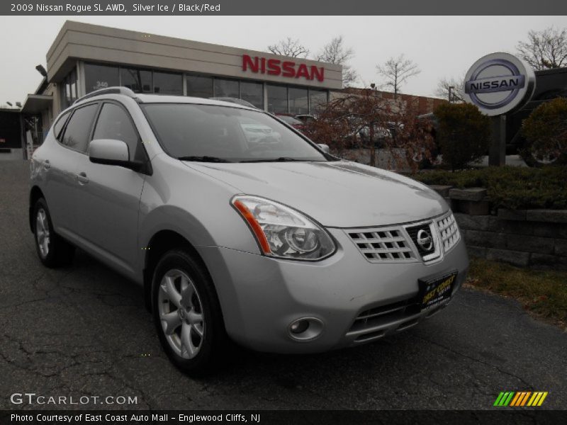 Silver Ice / Black/Red 2009 Nissan Rogue SL AWD