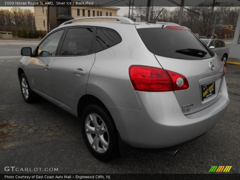 Silver Ice / Black/Red 2009 Nissan Rogue SL AWD