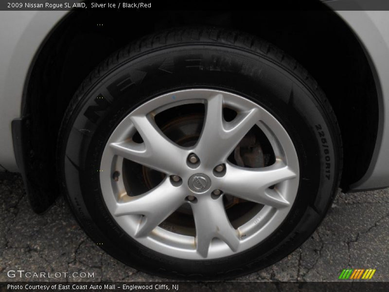 Silver Ice / Black/Red 2009 Nissan Rogue SL AWD