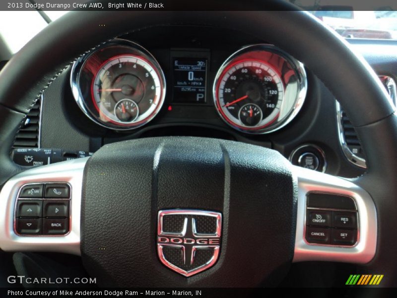 Bright White / Black 2013 Dodge Durango Crew AWD