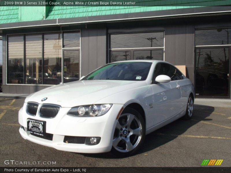Alpine White / Cream Beige Dakota Leather 2009 BMW 3 Series 328xi Coupe