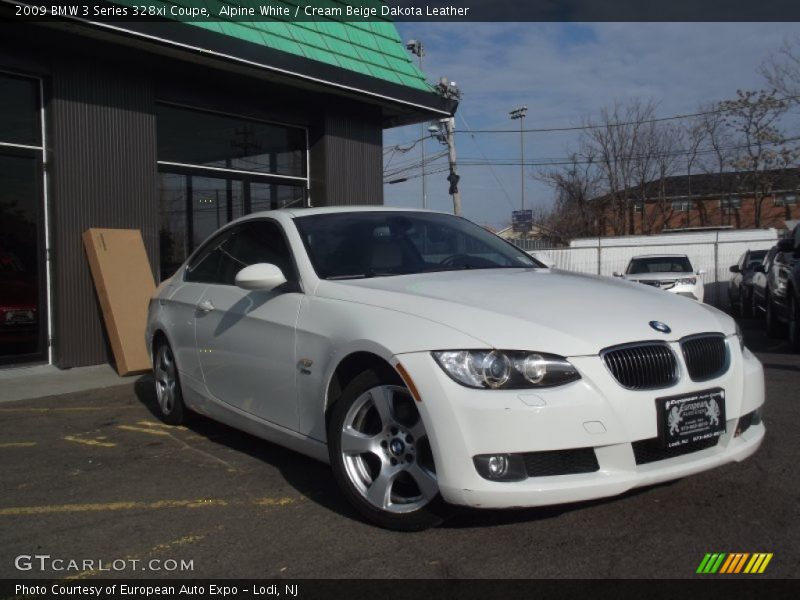 Alpine White / Cream Beige Dakota Leather 2009 BMW 3 Series 328xi Coupe
