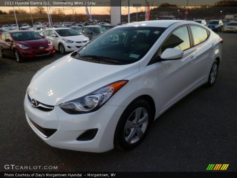 Shimmering White / Gray 2013 Hyundai Elantra GLS