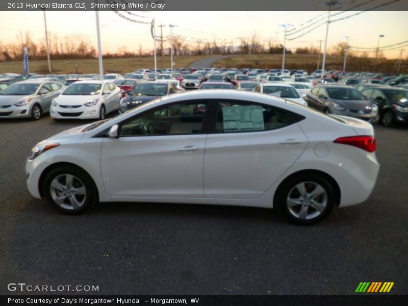Shimmering White / Gray 2013 Hyundai Elantra GLS