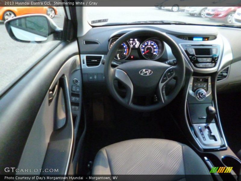 Shimmering White / Gray 2013 Hyundai Elantra GLS