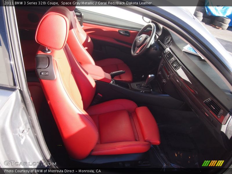 Space Gray Metallic / Coral Red/Black Dakota Leather 2011 BMW 3 Series 328i Coupe