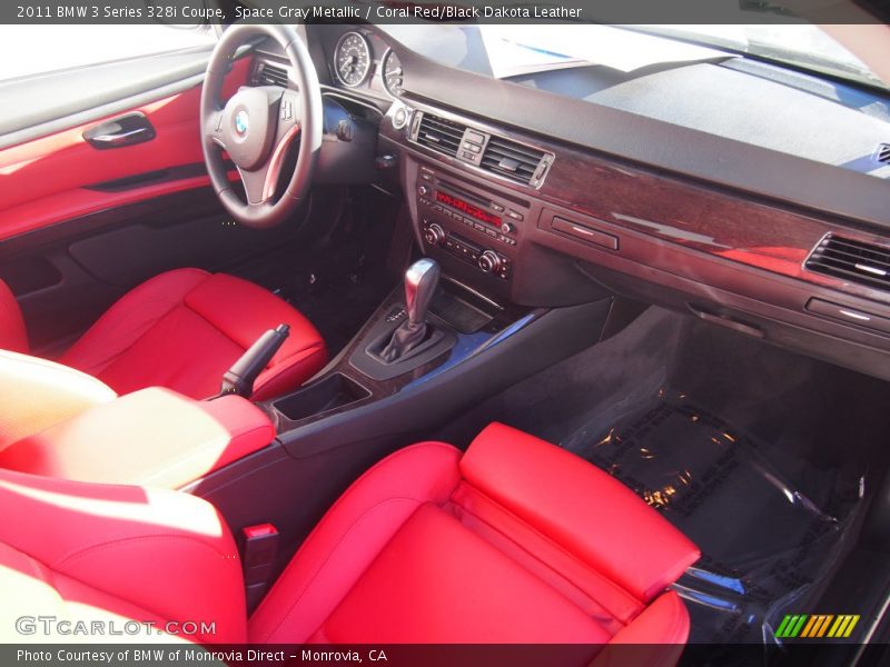 Space Gray Metallic / Coral Red/Black Dakota Leather 2011 BMW 3 Series 328i Coupe
