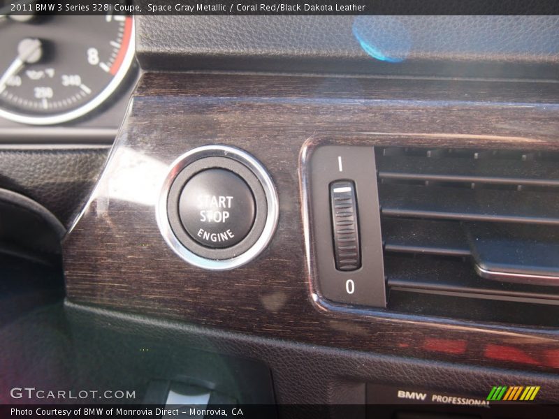 Space Gray Metallic / Coral Red/Black Dakota Leather 2011 BMW 3 Series 328i Coupe