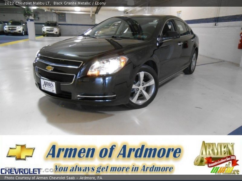Black Granite Metallic / Ebony 2012 Chevrolet Malibu LT