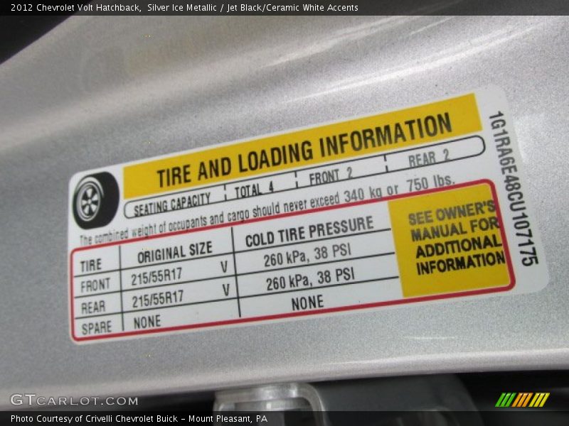 Silver Ice Metallic / Jet Black/Ceramic White Accents 2012 Chevrolet Volt Hatchback