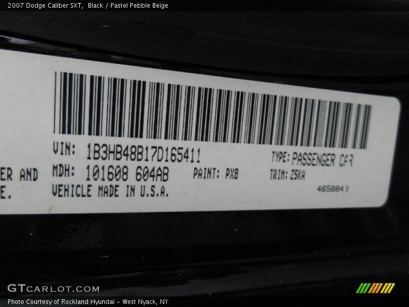 Black / Pastel Pebble Beige 2007 Dodge Caliber SXT