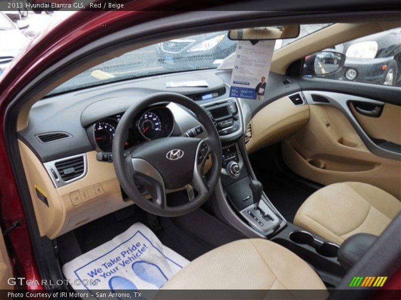 Red / Beige 2013 Hyundai Elantra GLS