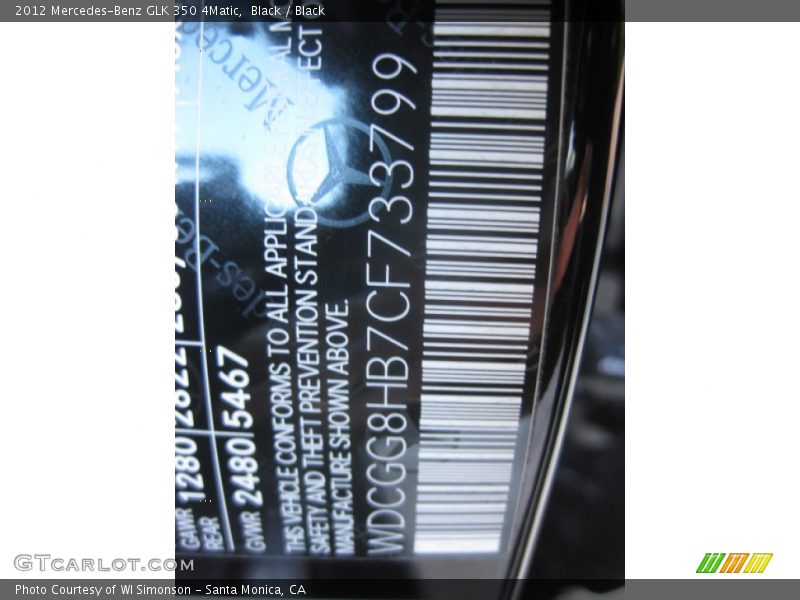 Black / Black 2012 Mercedes-Benz GLK 350 4Matic