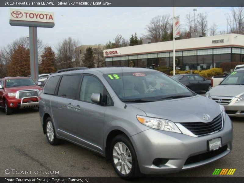 Silver Sky Metallic / Light Gray 2013 Toyota Sienna LE AWD