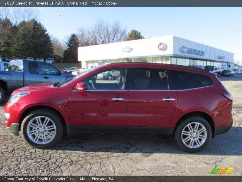 Crystal Red Tintcoat / Ebony 2013 Chevrolet Traverse LT AWD