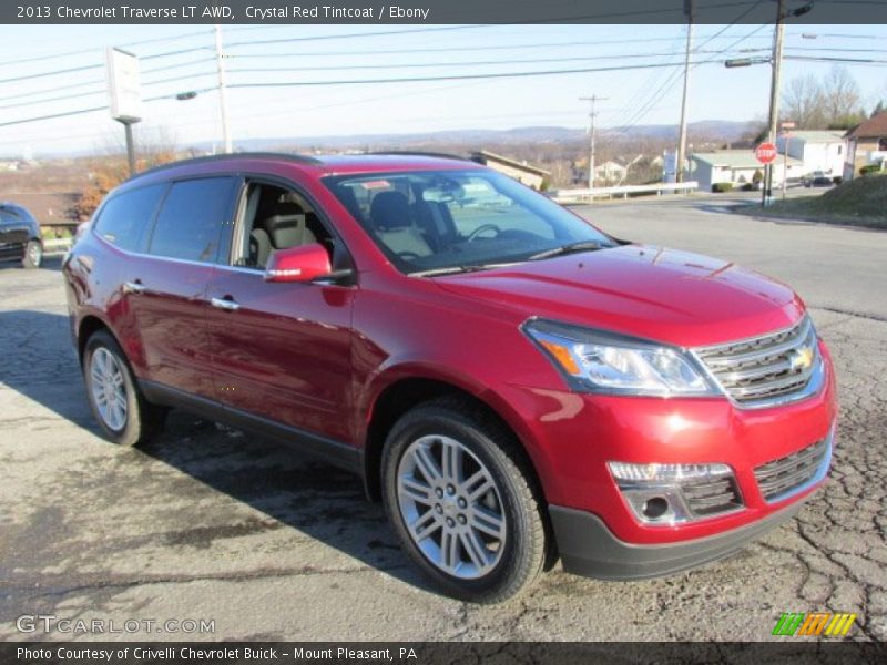 Crystal Red Tintcoat / Ebony 2013 Chevrolet Traverse LT AWD