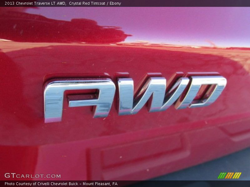 Crystal Red Tintcoat / Ebony 2013 Chevrolet Traverse LT AWD
