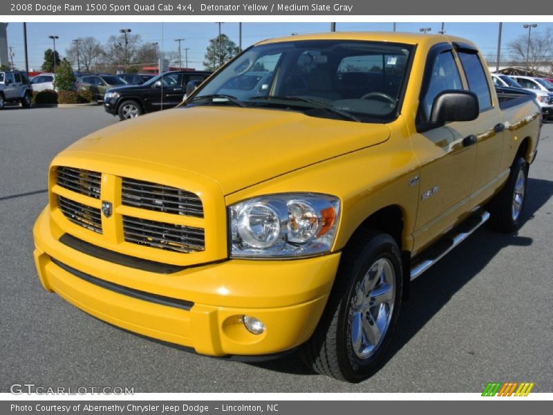 Detonator Yellow / Medium Slate Gray 2008 Dodge Ram 1500 Sport Quad Cab 4x4