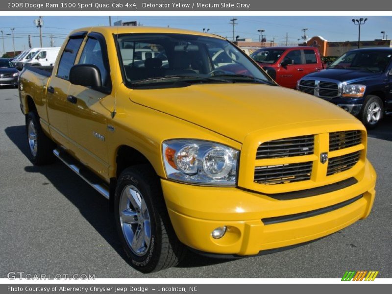 Detonator Yellow / Medium Slate Gray 2008 Dodge Ram 1500 Sport Quad Cab 4x4