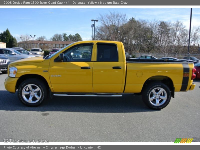 Detonator Yellow / Medium Slate Gray 2008 Dodge Ram 1500 Sport Quad Cab 4x4