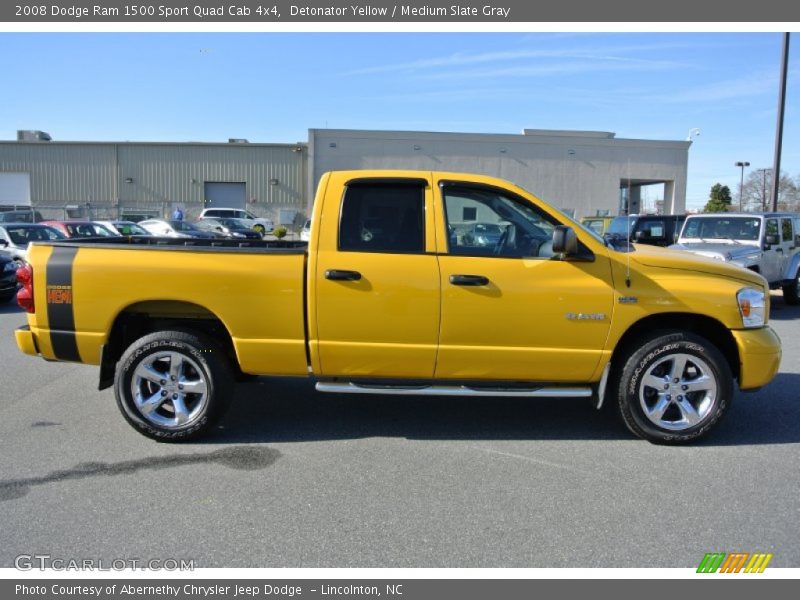 Detonator Yellow / Medium Slate Gray 2008 Dodge Ram 1500 Sport Quad Cab 4x4