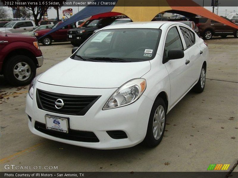 Fresh Powder White / Charcoal 2012 Nissan Versa 1.6 S Sedan