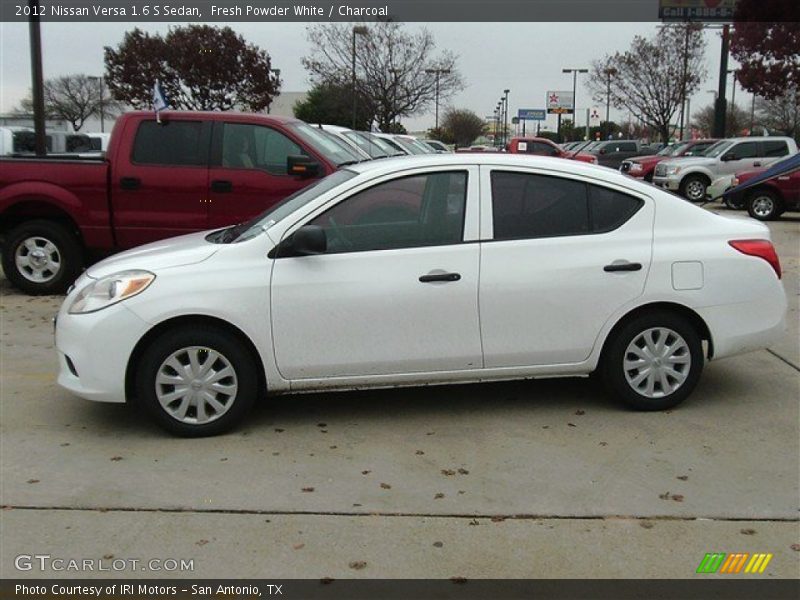 Fresh Powder White / Charcoal 2012 Nissan Versa 1.6 S Sedan