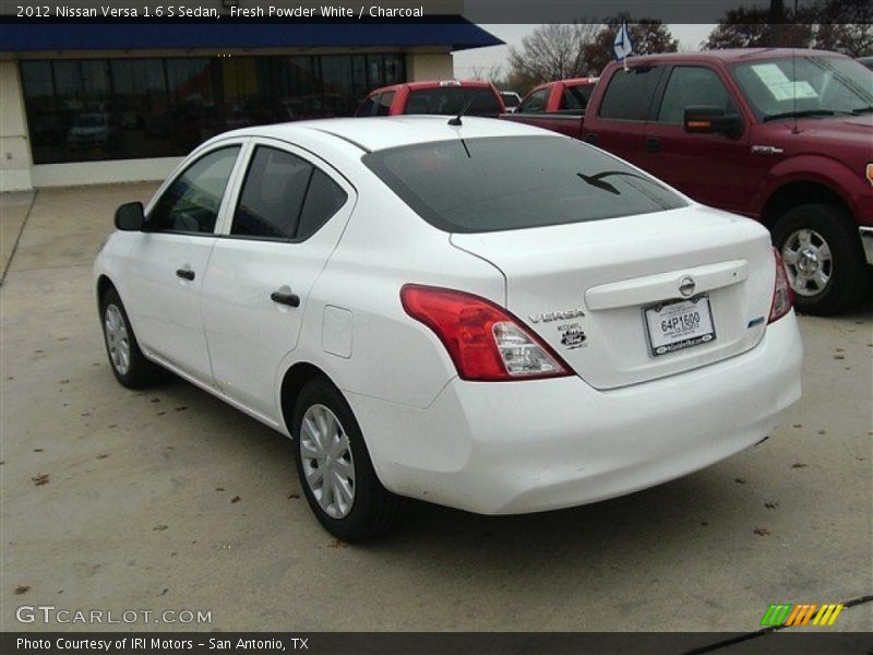 Fresh Powder White / Charcoal 2012 Nissan Versa 1.6 S Sedan