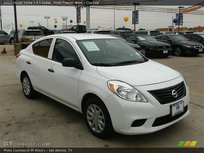 Fresh Powder White / Charcoal 2012 Nissan Versa 1.6 S Sedan