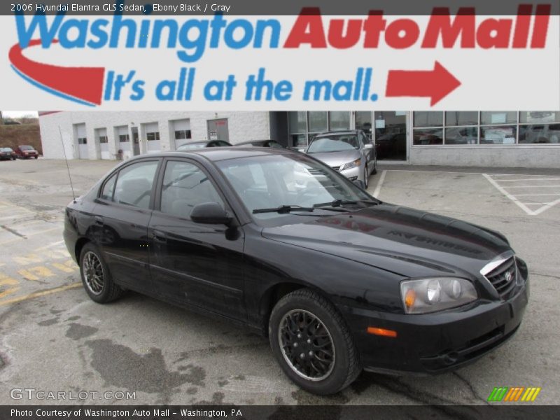 Ebony Black / Gray 2006 Hyundai Elantra GLS Sedan